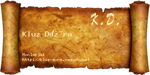 Kluz Dóra névjegykártya
